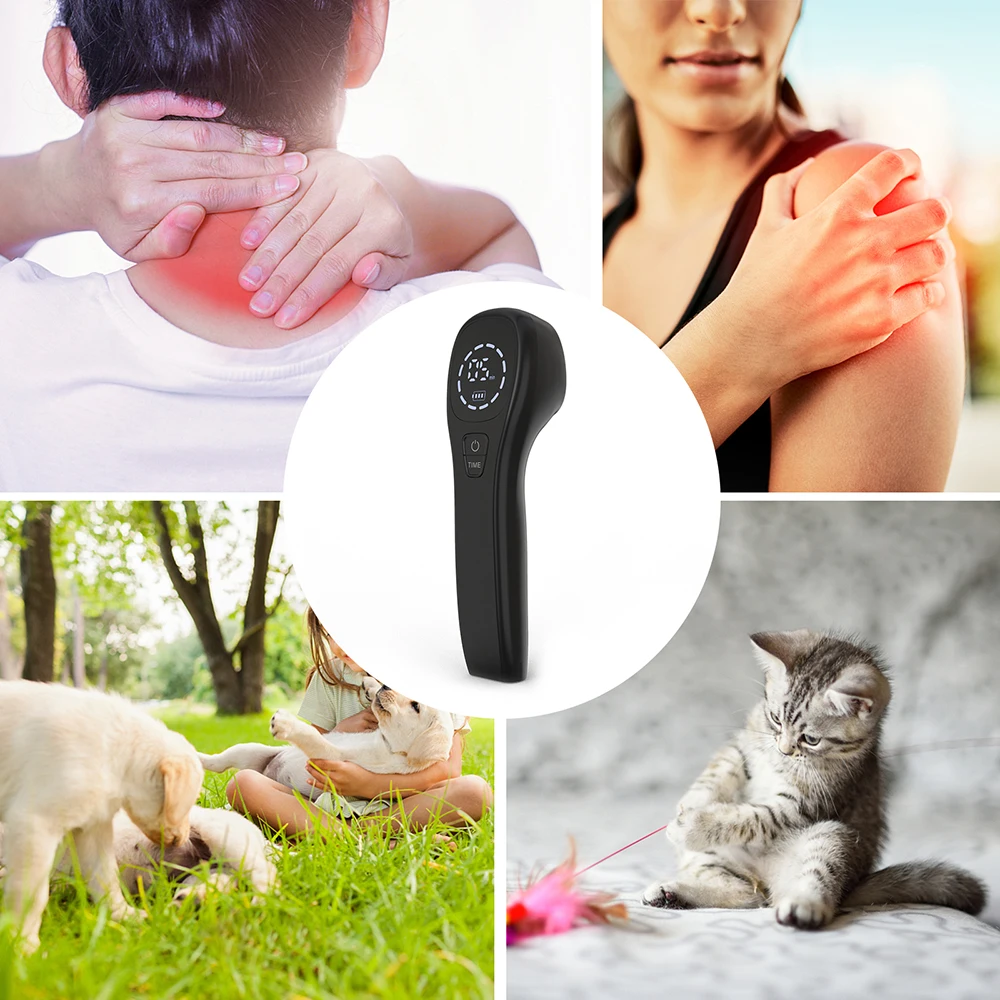 

LLLT Physiotherapy Laser Therapy Device Wrist Knee Arthritis Tennis Elbow Pain Reliever 808nm Infrared Therapy for Human Pet