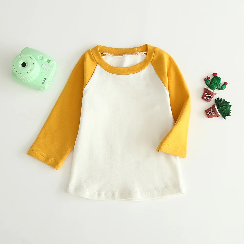 0-24m newborn baby shirt autumn winter cotton knitted long sleeve hit color toddler tops for boy girls children tshirt | Детская одежда