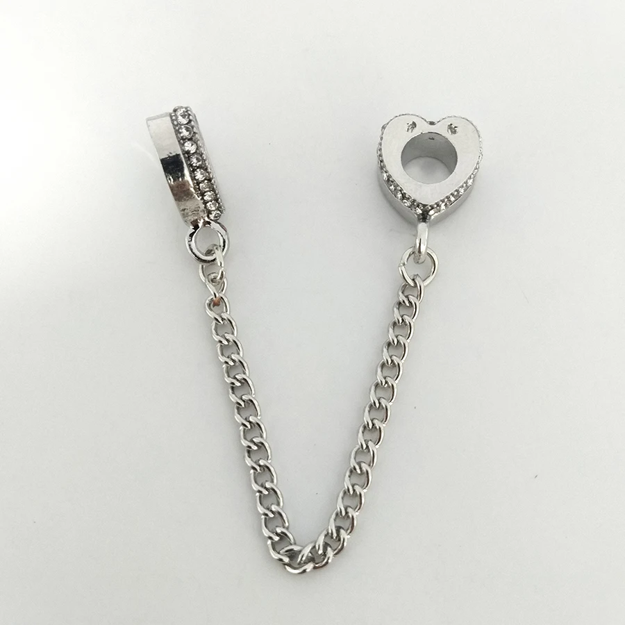 Цепочка для браслетов Buipoey с бусинами в форме сердца серебристый блестящий цвет |