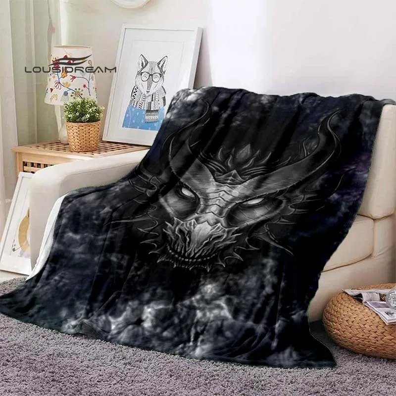 Dragon Blanket 3D printing Flannel Children and adults Throw blanket Fashion Fluffy blankets for beds Sofa Air Conditioner Sheet | Дом и сад