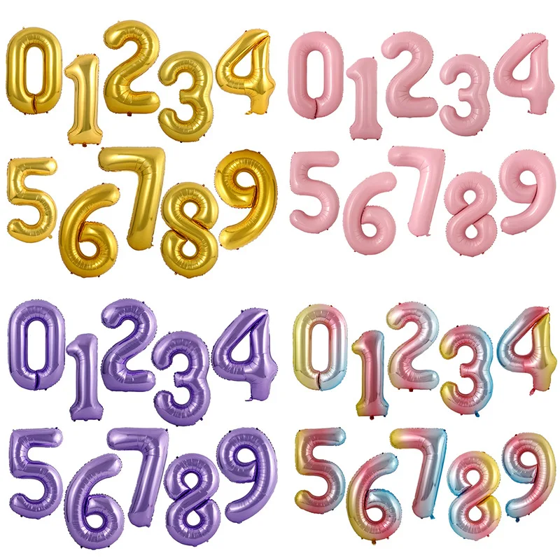 40 дюймовые шары из фольги с гигантскими цифрами цвета розового золота