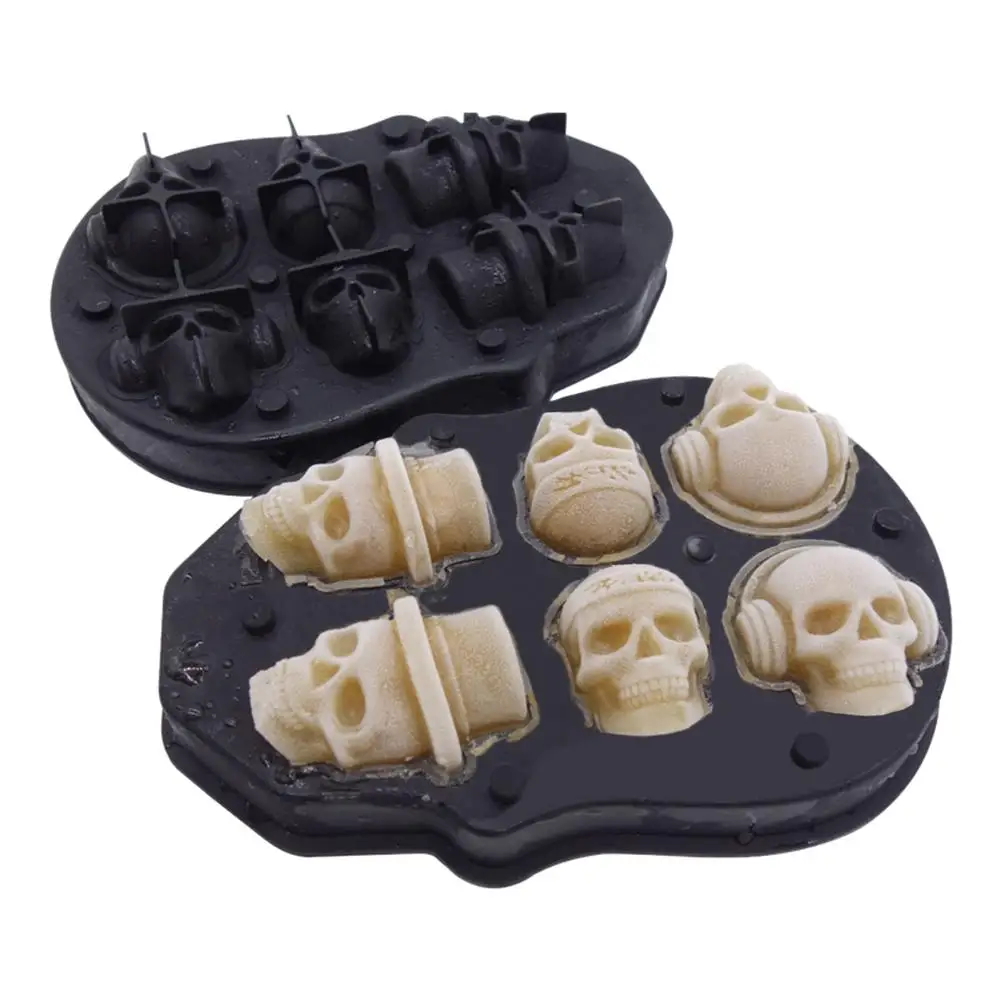 

Wholesale 3D Skull Ice Cube Whiskey Ice Hockey Frozen Silicone Mould