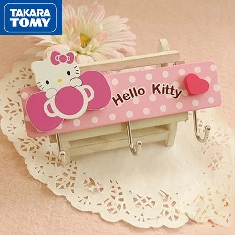 TAKARA TOMY Creative Bathroom Hook Strong Viscose Cute Cartoon Hello Kitty Wall Hanging Type Seamless Free Punch