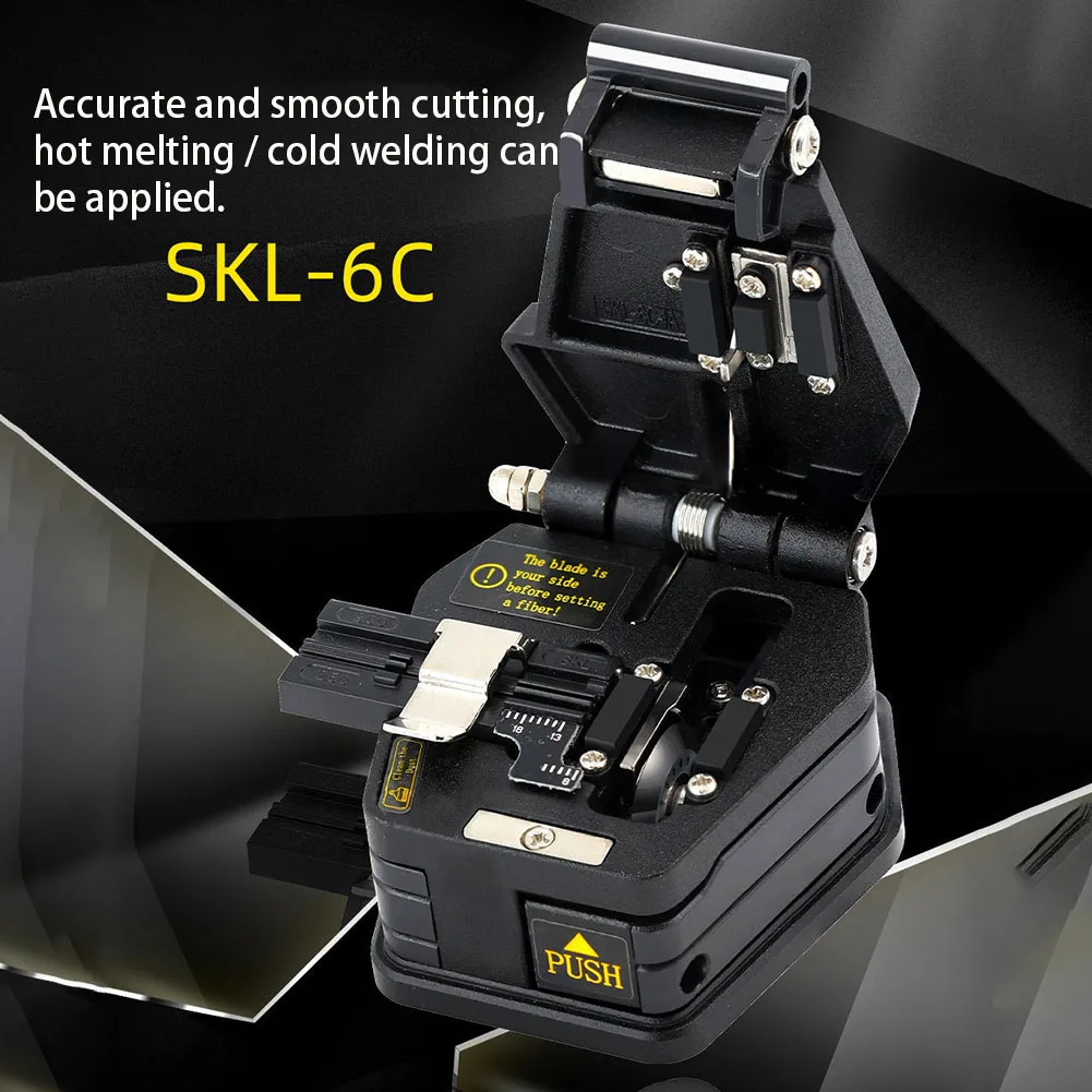

New Fiber Cleaver SKL-6C Cable Cutting Knife FTTT Fiber Optic Knife Tools Cutter High Precision Cleavers 16 Surface Blade Kit