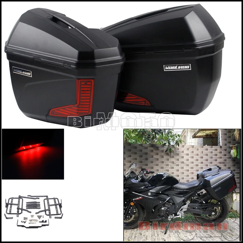 

Универсальные мотоциклетные Чехлы 20 л, боковые Чехлы, багажные сумки, сиденья со светодиодной подсветкой для BMW, Honda, Yamaha, Suzuki, Kawasaki