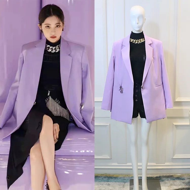 

Purple Suit Blazer Loose Designer Sense Minoritybrand Coat Jacket for Women Coats Mujer Winter Clothes Womens Blazer Office Lady