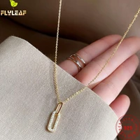 925 sterling silver micro inlay zircon necklace for women 14k gold clavicle necklace female fashion jewelry ins popular