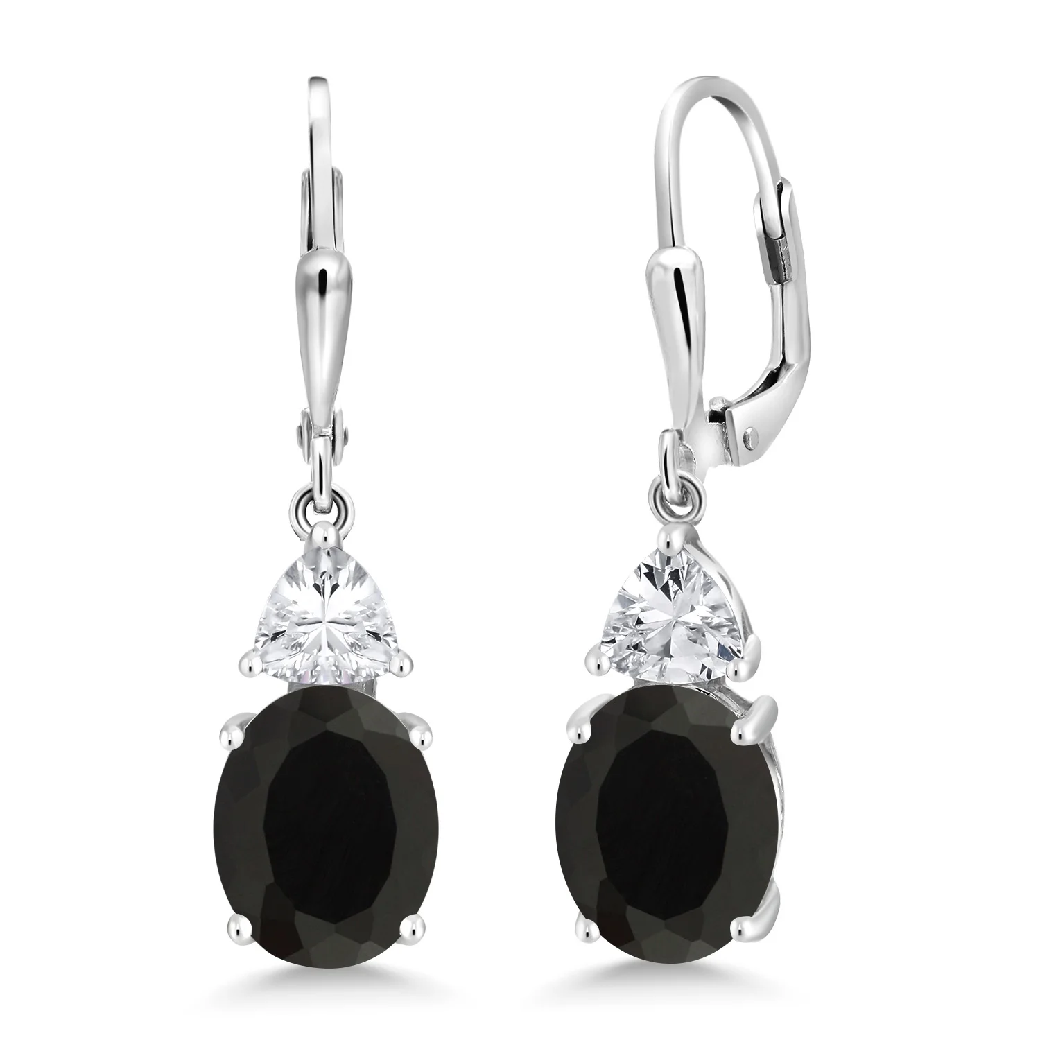 GemStoneKing 5.00Ct 925 пробы металлический браслет черный оникс Висячие серьги для женщин овальный камень 10X8 мм ювелирные украшения подарок
