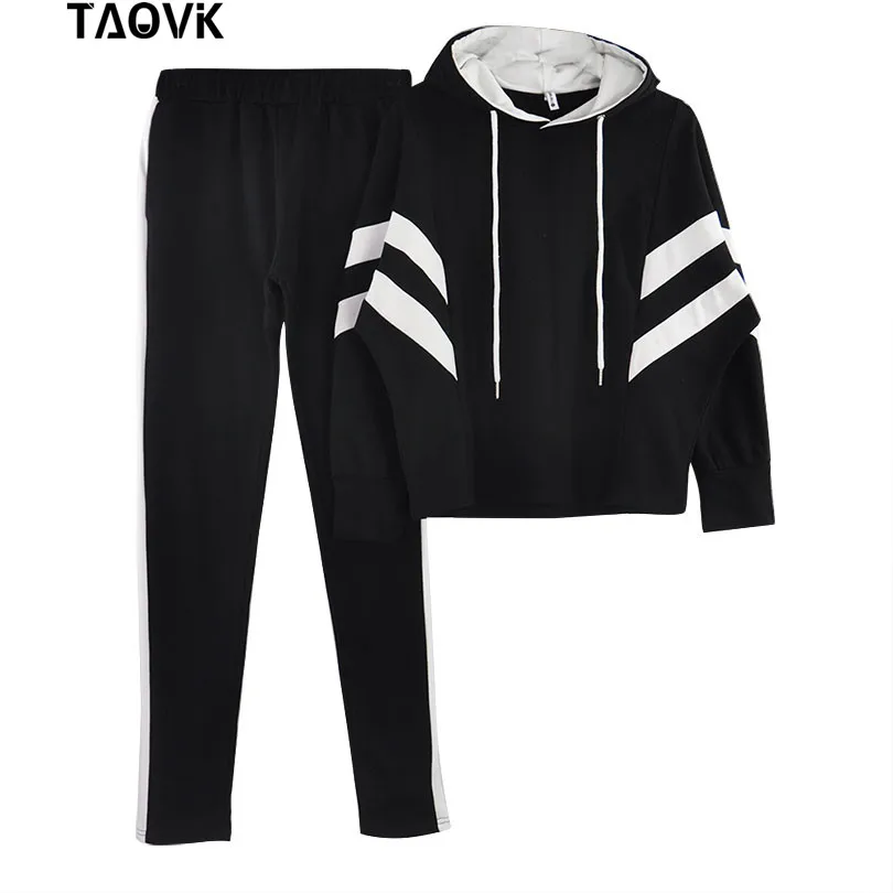 TAOVK/хлопковые спортивные комплекты из 2 предметов Цветная Короткая Толстовка и