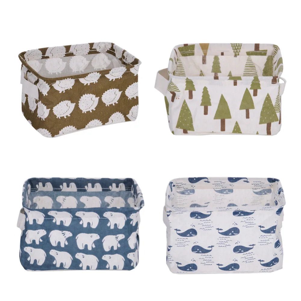 Полезные 1 шт. милые хлопковые и льняные Настольные Ящики для хранения держатель