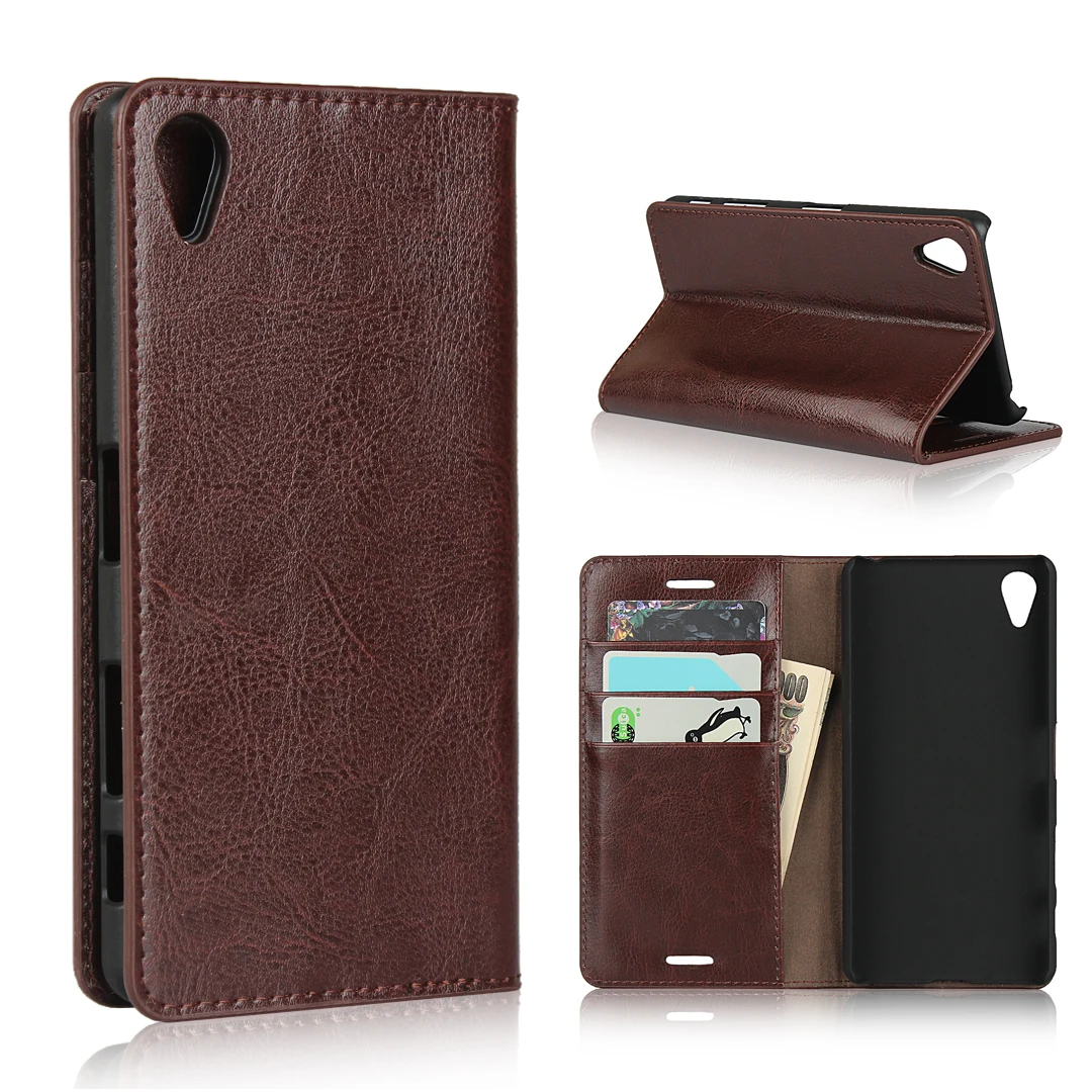 Чехол для Sony Xperia X чехол из 100% натуральной кожи телефона F5122 F5121 книжка с откидной