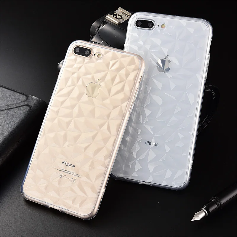 Специальный Роскошный прозрачный мягкий чехол из ТПУ в форме бриллианта для Apple