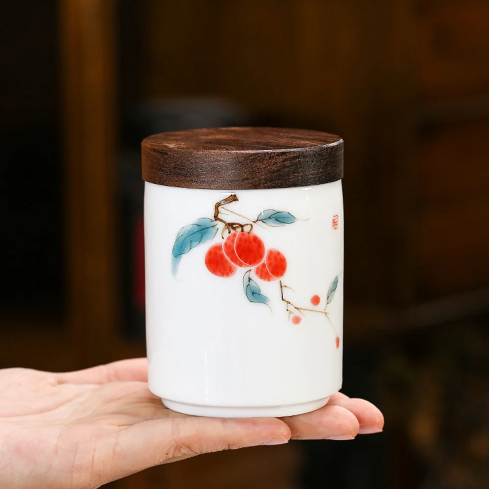 

1Pc Ceramic Sealed Storage Jar for Tea Honey Stylish Household Tea Storage Jar