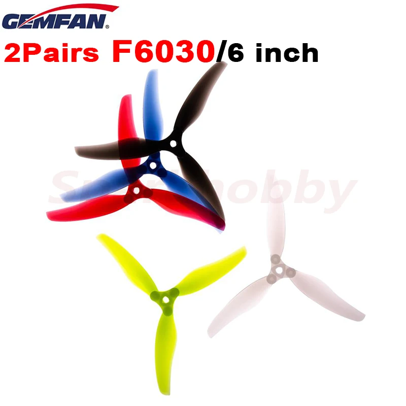 

2Pairs NEW GEMFAN Floppy Proppy F6030 6inch Folding 3-Blade Propeller 5mm POPO Compatible with Hubs for RC FPV Freestyle Drones