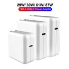 Зарядное устройство PD QC3.0 USB-C, адаптер питания 18 Вт, 30 Вт, 61 Вт, 87 Вт для MacBook Air, Iphone 12 MIni Max, iPad Pro 2020, Samsung S20, Xiao Mi, Huawei