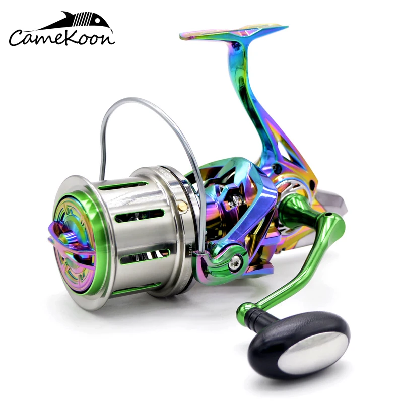 CAMEKOON Rainbow Spinning Fishing Reel 8000 10000 12000 Metal Body Surfcasting Wheel 20kg Drag Power 11+1BBs Saltwater Carp Coil enlarge