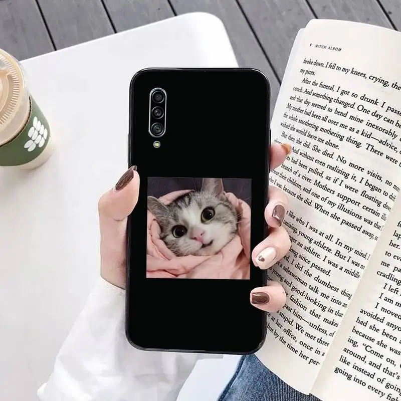 

Cat Phone Case Black For Samsung A10 20 30 40 50 01 11 31 51 71 S pLUS Cases