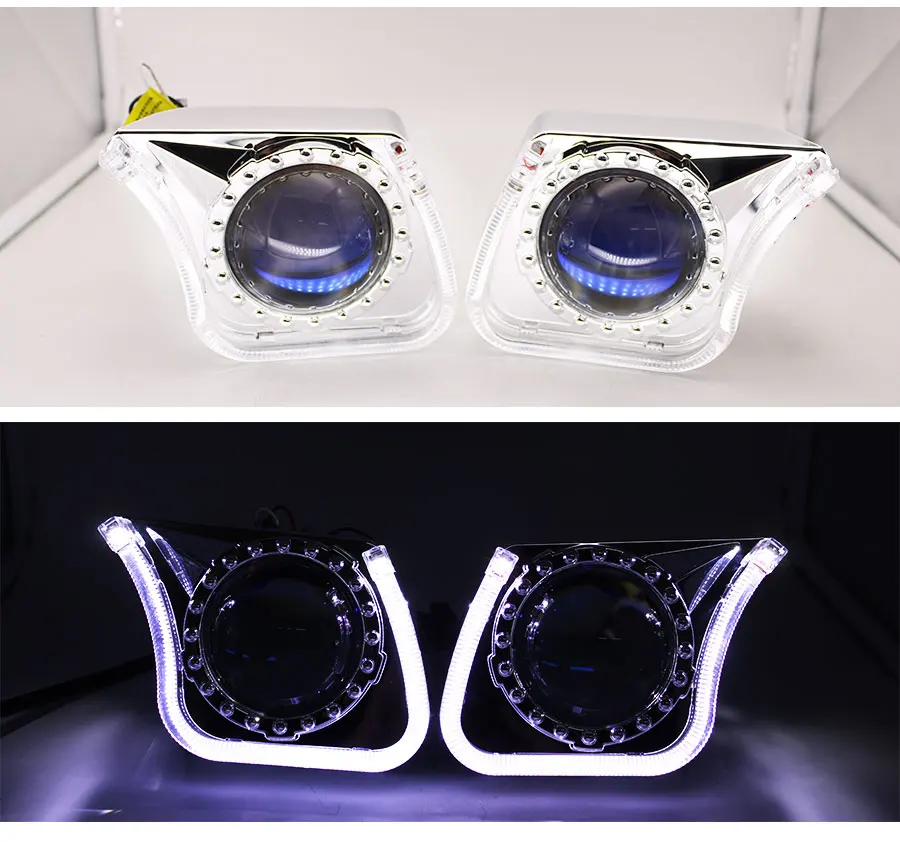 TAOCHIS YT140 3,0 дюйма bi xenon светодиодный проектор Объектив shroud DRL Автомобильные фары глаза ангела Белый Красный Синий Желтый цвет
