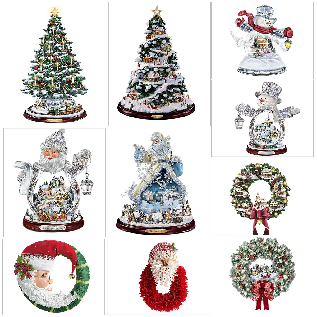 

2022 Room Decoration Stickers New Year Christmas Tree Snowman Window Glass Decoration Waterproof PVC Sticker navidad natal