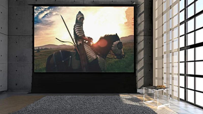 A2HALRU 16:9 формат HDTV моторизованный Электрический ALR пол поднимающийся проекционный экран для ультра короткого бросок проектор, Усть анти-светильник