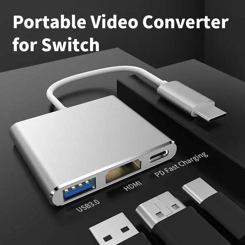 

4K HDMI-Compatible Adapter For Nintendo Switch 1080P HD Video Converter Original Charging Portable Dock For Switch