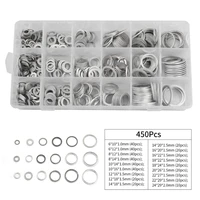 450pcs assorted gaskets washers gasket aluminum flat metal washer gasket assorted aluminum sealing rings set with case