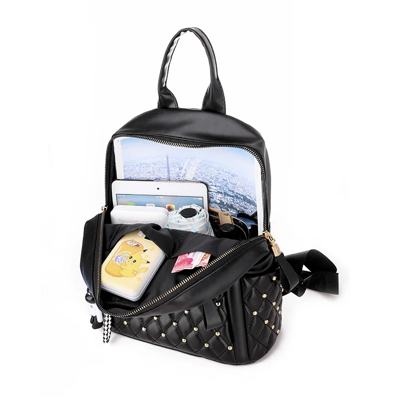 

Women in vintage high-quality leather backpack lady's shoulder bag school bag lady's rear female backpack