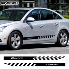 В наличии для Chevrolet Cruze 2 шт. автомобиль длинной стороне полосы юбка Декор Стикеры s Авто спортивный стиль Тюнинг аксессуары Стикеры виниловые наклейки