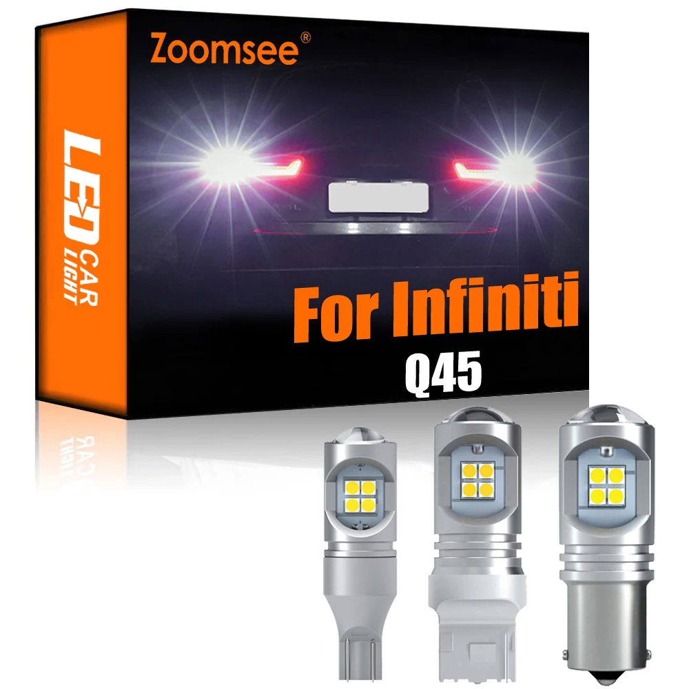 

Zoomsee 2Pcs White Reverse LED For Infiniti Q45 2001-2006 Canbus Exterior Backup Error Free Rear Tail Bulb Light Vehicle Lamp