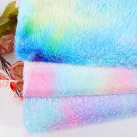 polyester tie dyed rabbit fur pv plush plush colorful plush toy clothing luggage fabric