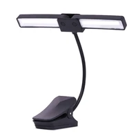 light music stand portable battery powered music score stand lamp book reading led light foldable double headed piano light