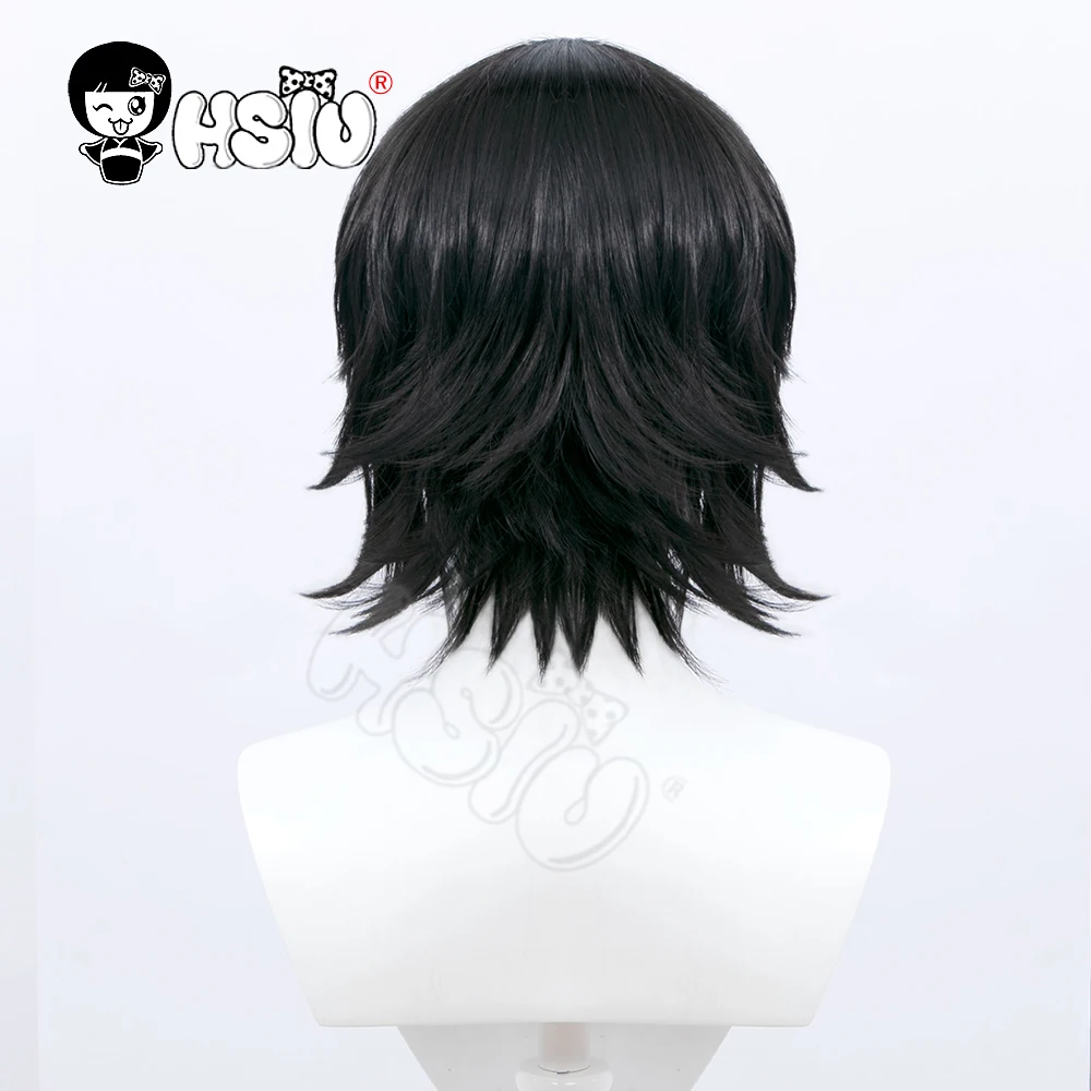 Парик мужской для косплея HSIU из аниме бензопила с короткими волосами черного