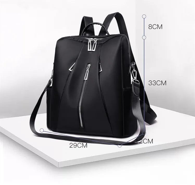 

Female Backpack Fashion Women's Outdoor Simple Oxford Zipper School Bag Contrast Color Backpack Travel Bag