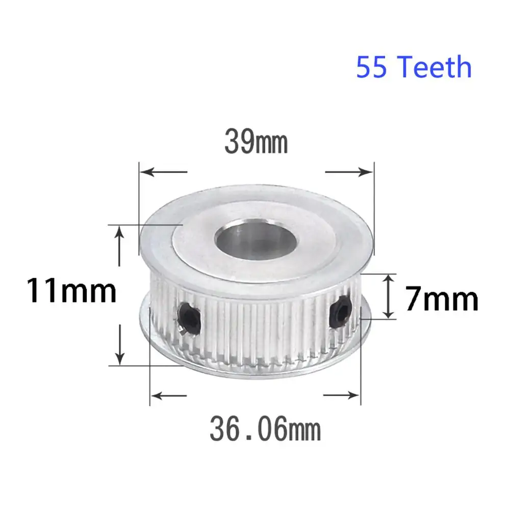 

1Pcs AF Type 55-60 Teeth MXL Timing Belt Pulley Slot Width 7mm/11mm Bore 5-20mm For 6mm/10mm Belt CNC/Step Motor