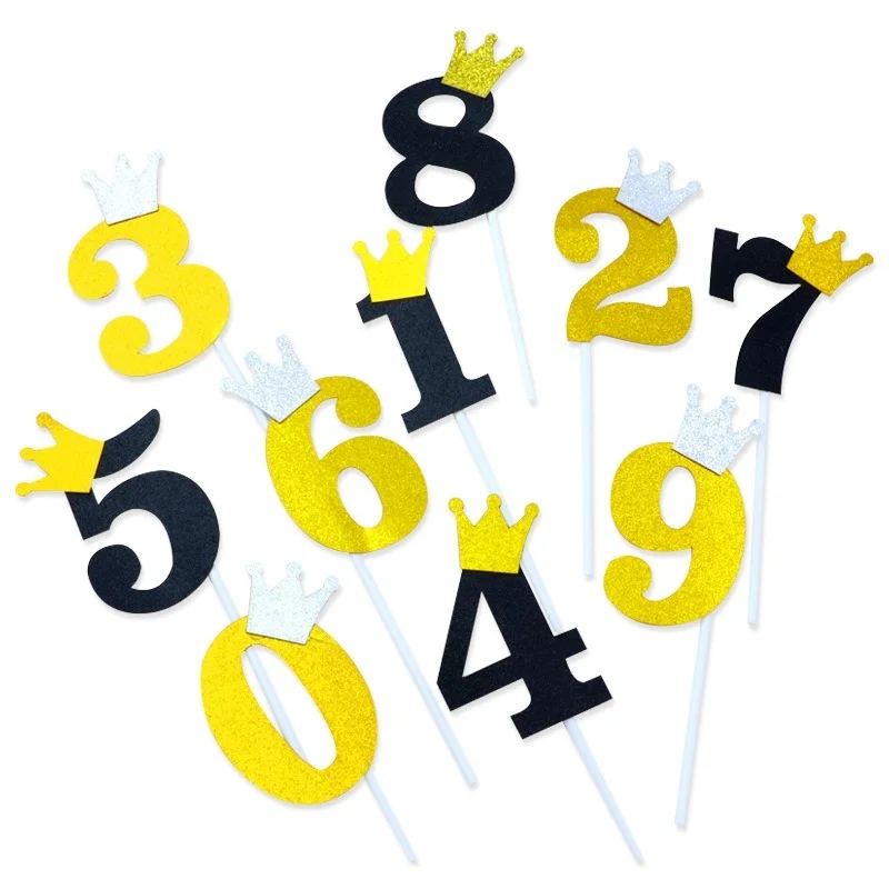 

10 шт., 0-9 цифр, украшения для торта