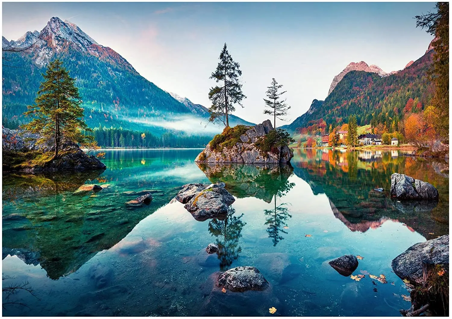 

Jigsaw Puzzles 1000 Pieces for Adults and Kids Nature Series Large Thousand Pieces Puzzle Autumn Lake Board Wooden Toys