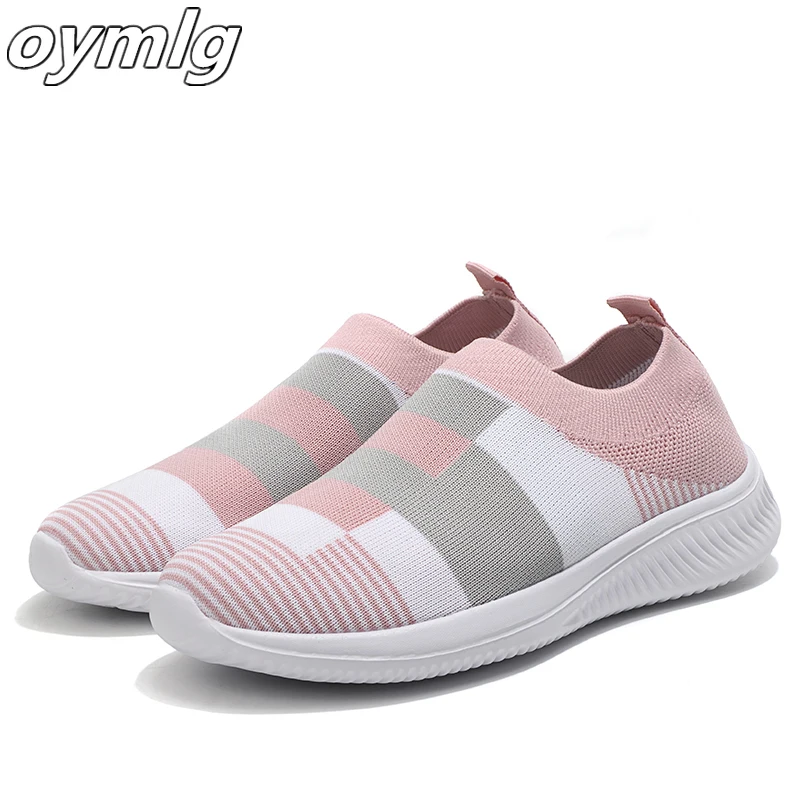 

Women Casual Sneakers Knitted Loafers Sock Vulcanized Shoes Woman Female Stretch Flat Slip On Ladies Walking Plus Size