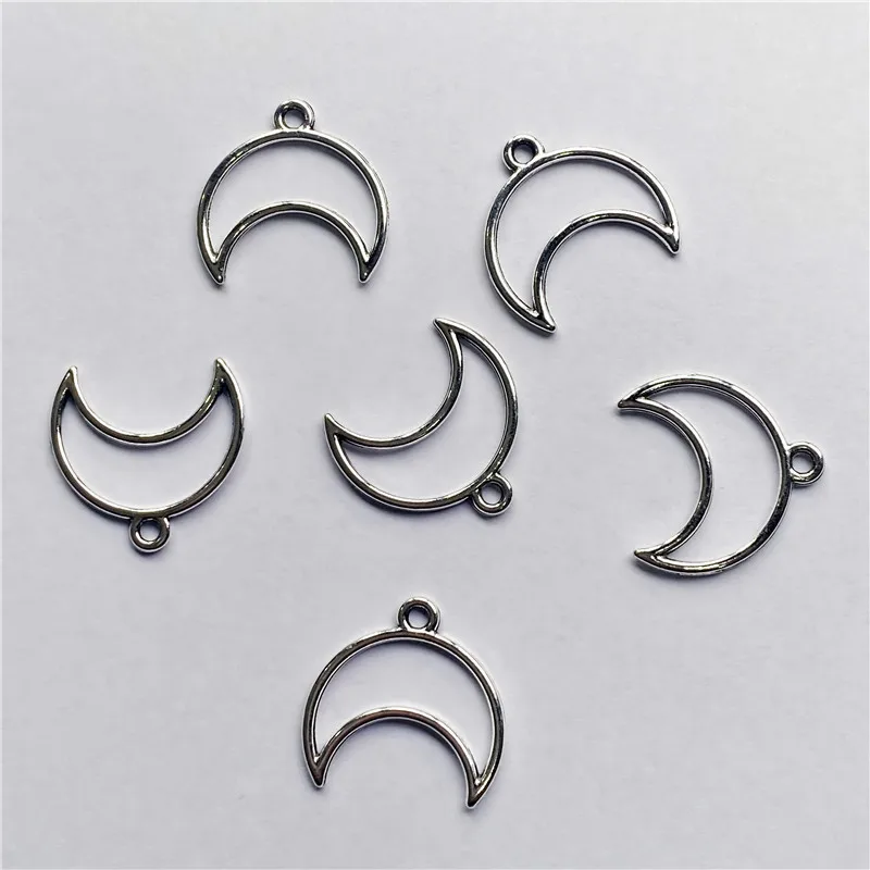 

30pcs 19x20mm Hollow Crescent Moon Pendants Charms Jewelry Making DIY WomenNecklace Bracelet Handmade Craft Accessories
