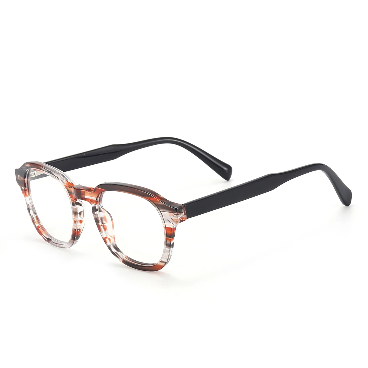 Men and Women Acetate Full Rim Optical Glasses Frame Round With Spring Hinge For Myopia Prescription Lenses