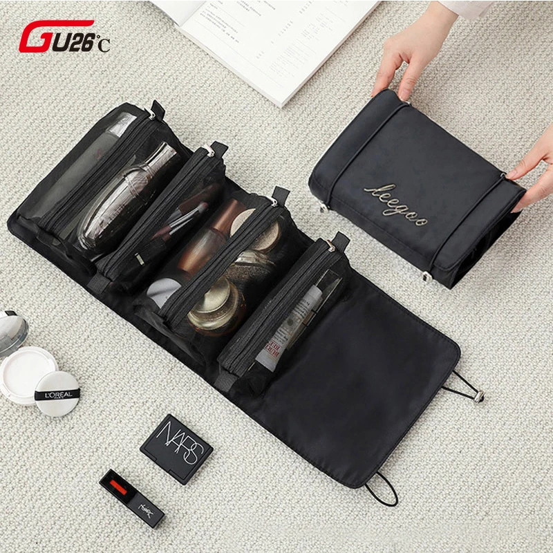 

New Detachable Cosmetic Bag Portable Large Capacity Four-in-One Foldable Portable Travel Cosmetics Storage Wash Bag