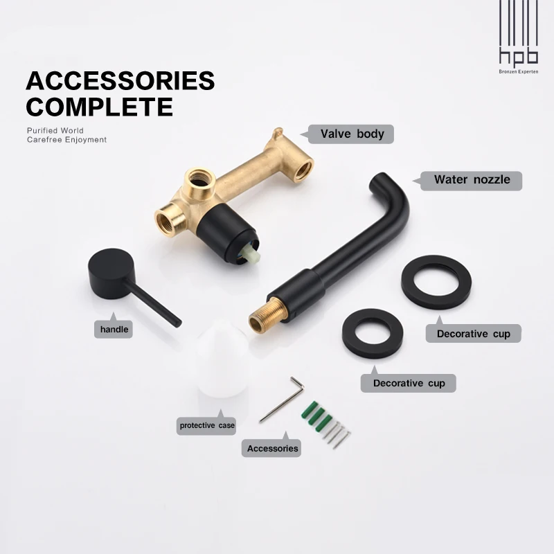 HPB ванная комната настенный выход с одной ручкой кран для раковины и грубый