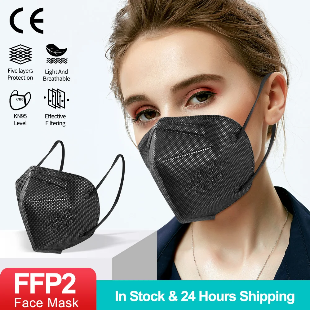 Ffp2 CE маска Mascarilla fpp2 homologada kn95 маски Kn95 сертифицированная черная для рта 5 слоев fp3