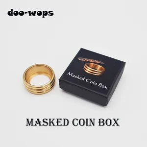 Маскировочная коробка для монет Волшебная монета для фокусов появляются Волшебники магии крупным планом иллюзии, трюк, реквизит ментализм производство монета барабан Коробка Magica