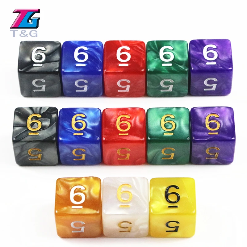 Красочные 13 Цветов D6 кости для ролевой игры DnD 6 двухсторонняя в богатый