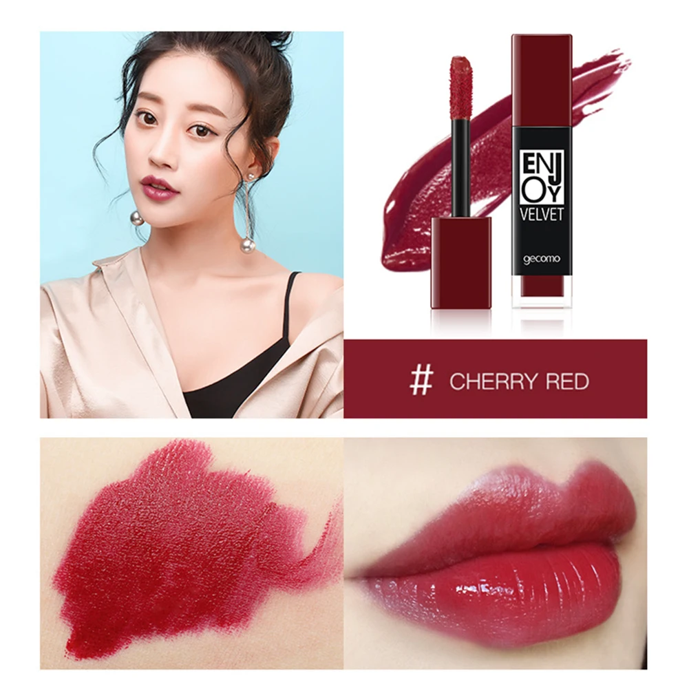 5 шт./компл. матовый набор жидкой глазури для губ осенне-зимняя помада вишневого