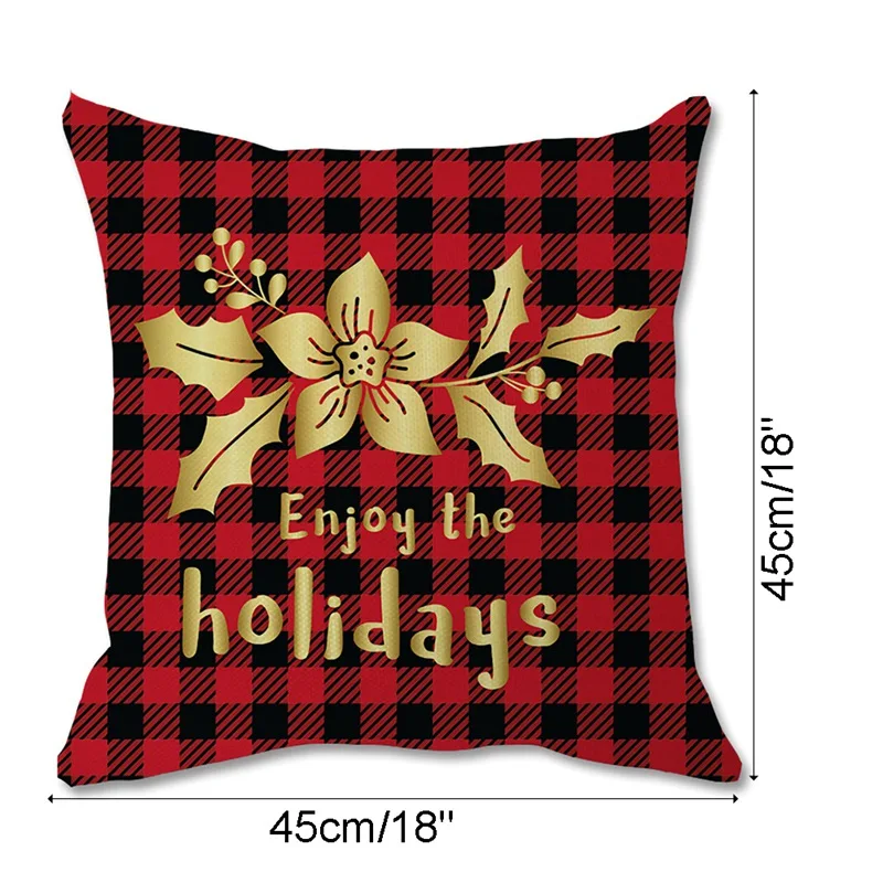 

Christmas Cushion Cover Cotton Linen Pillowcase Christmas Decorative Cushion Cover For Sofa Home Decor Pillowcase 45*45