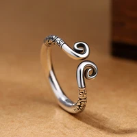 best selling europe japan and south korea simple fashion antique silver retro mens and womens rings