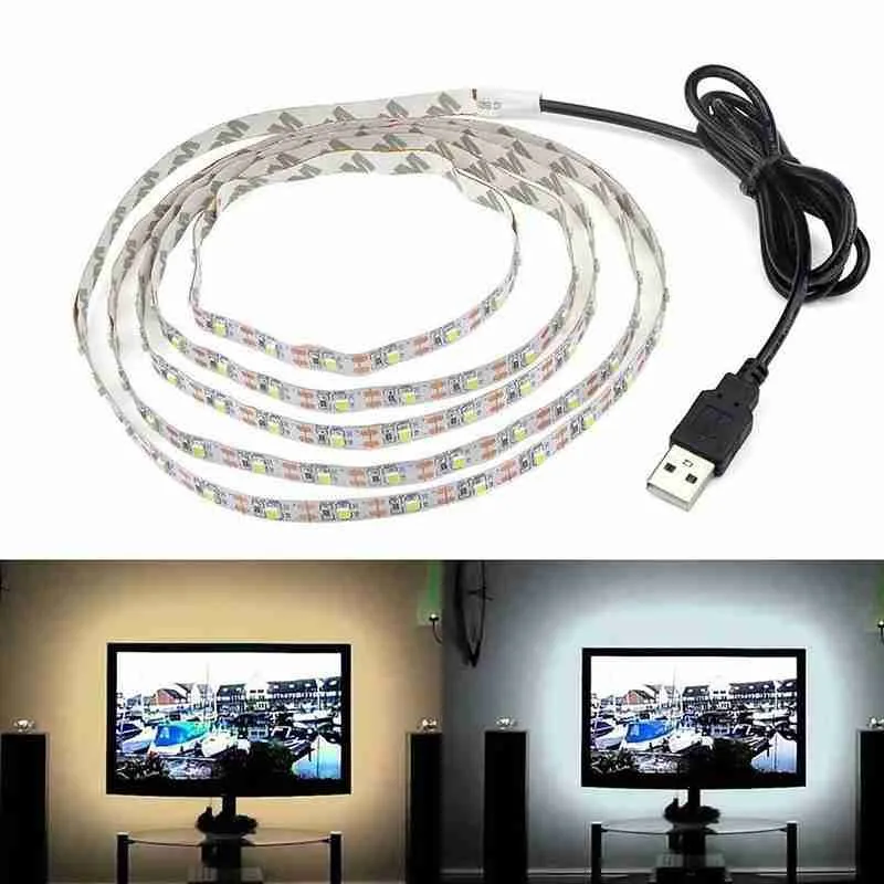 Светодиодная лента USB 0 5/1/2/3/4/5 м гибкий белый/теплый белый фоновый светильник