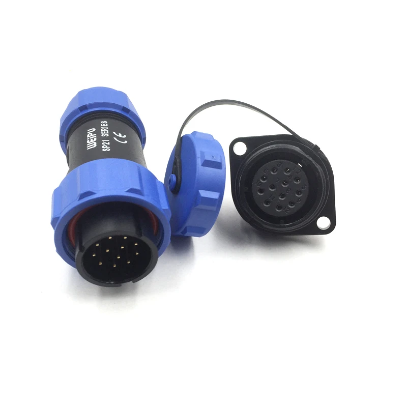 Разъем Weipu SP21 2 3 4 5 7 9 12 Pin IP68 штекер кабеля Женский 2-отверстие фланец разъем SP2110/P* SP2113/S