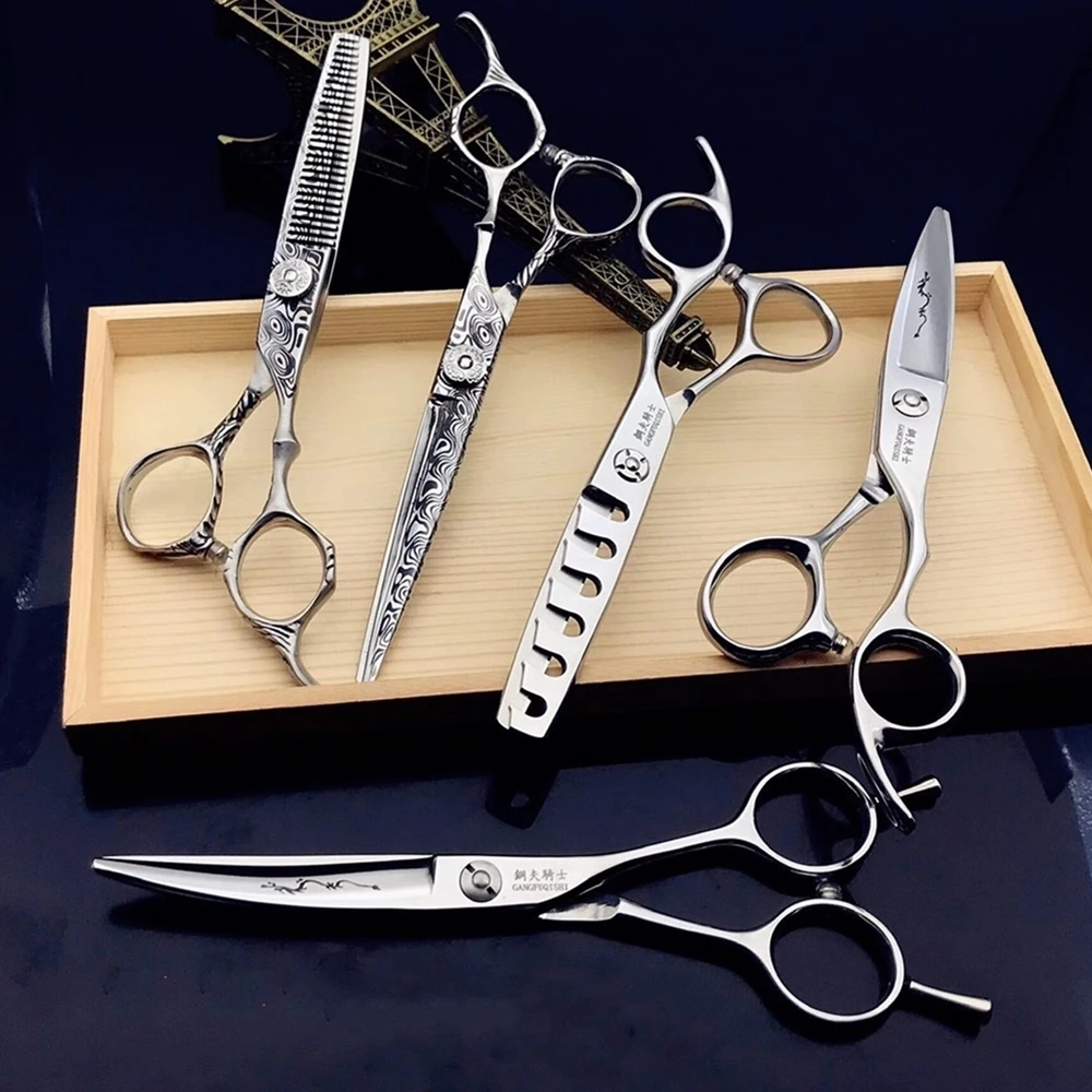 

6 Professional Hair Salon Structure Scissors Set Cutting Barber Haircut Thinning Shear Scissors Hairdressing Hair Tools Scissors